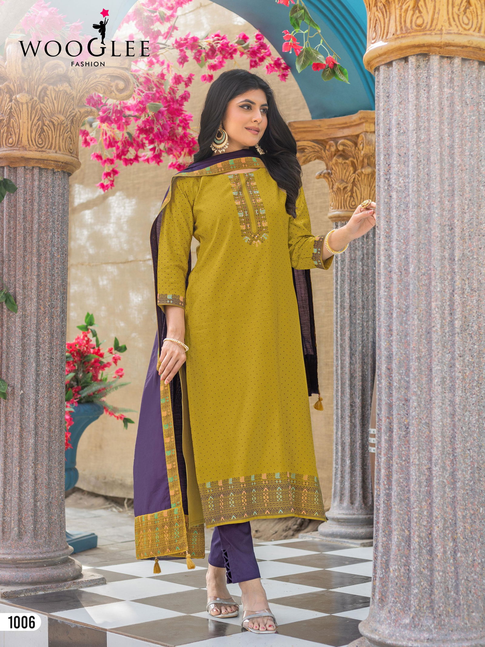 Skyline By Wooglee Vetican Printed Kurti With Bottom Dupatta Wholesale Online